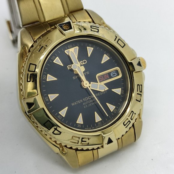 Seiko Watch 7S36-00Y0 5 sports 39mm Men's Black X Gold 1308300 - Picture 9 of 9